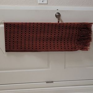 ❄ Orange and Black. Oversize scarf. Snowflake design.